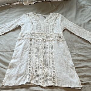 Raviya white long sleeve swim coverup